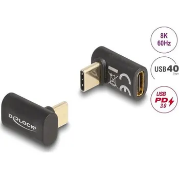 Datový kabel Delock Adaptér USB 40 Gbps USB Type-C™ PD 3.0 100 W samec na samice pravoúhlý 8K 60 Hz 60056