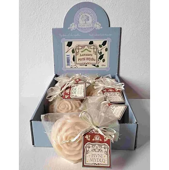 Mýdlo MÝDLO PIVNÍ LÁZEŇ květ 90 g s výtažky chmele a ječmene - 8ks v disp.