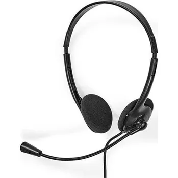 Sluchátka Nedis CHSTU110BK - PC sluchátka| Na Uši | Stereo | USB Typ-C ™ / USB-A | Sklopnou Mikrofon | Černá CHSTU110BK