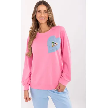 Dámská mikina Růžová mikina s dlouhým rukávem DHJ-