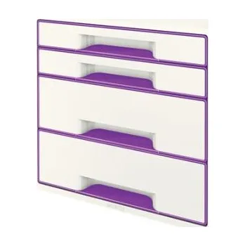 Zásuvkový kontejner Zásuvkový box Leitz WOW CUBE, 4 zásuvky, purpurová (52132062)