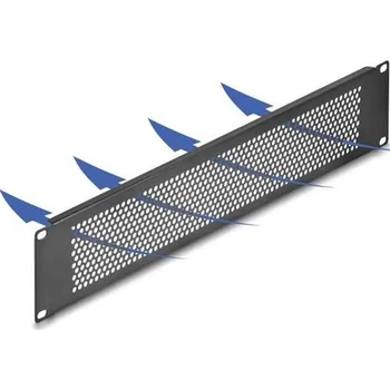 Patch panel Delock 19” žaluziový panel s kruhovými otvory, 2U, černý 67036