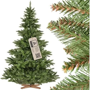 Příslušenství ke kotli FairyTrees umělý vánoční stromek 220cm NORDMANNTIRNE s vánočním stromečkem dřevěný stojan |