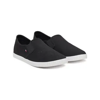Dámská móda Tommy Hilfiger Tenisky Canvas Slip-On Sneaker FW0FW08640 Černá 39