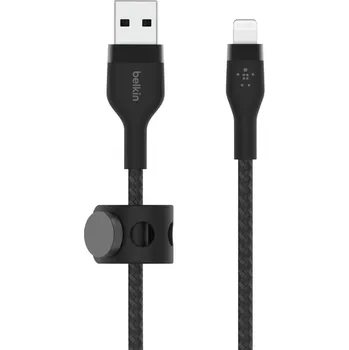 Datový kabel Belkin BOOST CHARGE™ Lightning/USB-A kabel, 2m, černý - odolný PRO Flex CAA010BT2MBK