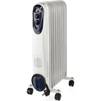 Radiátor Nedis HTOI30WT9 - Přenosný Olejový Radiátor | 800 / 1200 / 2000 W | 9 žeber | 3 Nastavení Teploty | Bílá HTOI30WT9