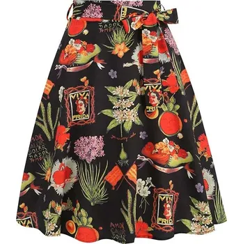 Dámská sukně Puntíkatá sukně délky midi Velikost: M, Barva (Varianta): 04 floral