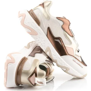 Dámské tenisky TENISKY KARL LAGERFELD BLAZE STRIKE LACE METALLIK GOLD LTHR & TEXT W/BRZ