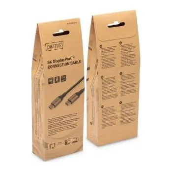 Video kabel DIGITUS 8K @ 60Hz; DP to DP Connectioncable; DP 1.4 Alu Housing; Black; 2m DB-340105-020-S