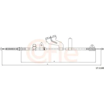 Lanko parkovací brzdy Lanovod parkovací brzdy COFLE 92.17.1100