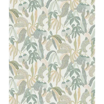 Tapeta Masureel Vliesová tapeta na zeď, zelená, listy, ROM005, Romance, Masureel, velikost 10,05 x 0,53 m