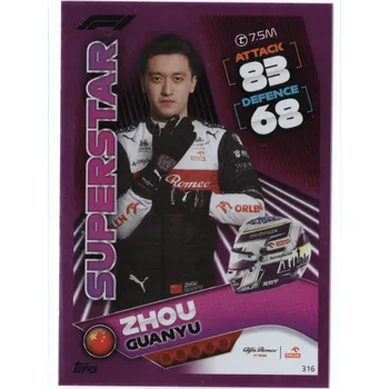 Sběratelská karetní hra 2022 Topps Turbo Attax ZHOU GUANYU Superstar