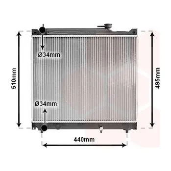 Motor automobilu Chladič, chlazení motoru VAN WEZEL 52002046