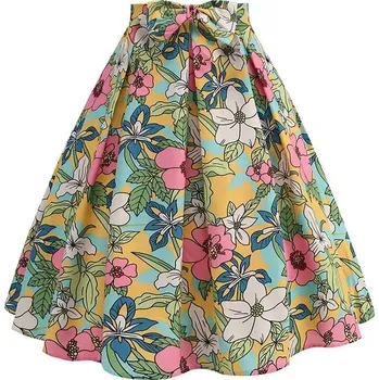 Dámská sukně Květovaná retro sukně Velikost: L, Barva (Varianta): 1