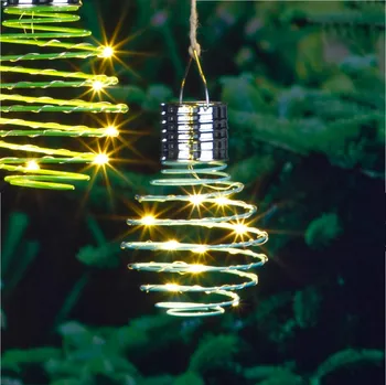 Vánoční dekorace Haushalt international Solární závěsné světlo Spirála, Ø 9 cm, modré 832308