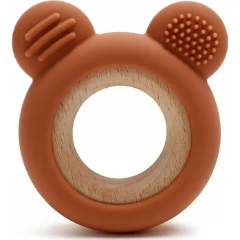 Kousátko na prořezávání zoubků Bosso Baby dřevo, silikon hnědé