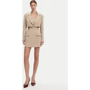 Dámské šaty Bardot Koktejlové šaty 59806DB Béžová Regular Fit 14