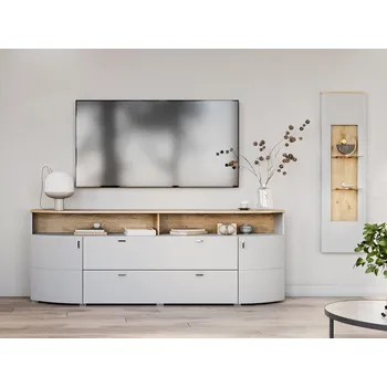 Obývací stěna Obývací stěna světle šedá SAMBUCA bez LED osvětlení