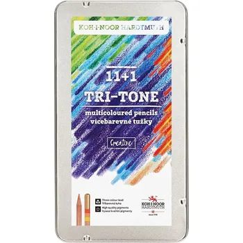 Pastelka DŘEVĚNÉ PASTELKY 12 BAREV přírodní TROJHRANNÉ Koh-I-Noor Tri-Tone