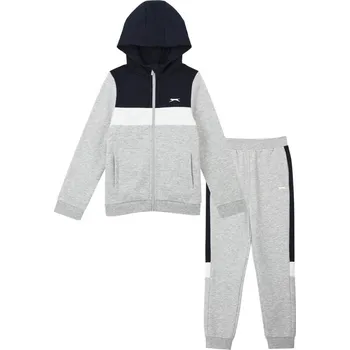Slazenger Fleece Full Zip Track Suit Junior Navy 9-10 Years