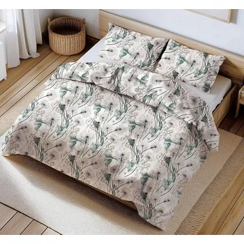 Povlečení Bavlněné povlečení pampelišky na bílém Uzávěr: Mandlovací knoflík