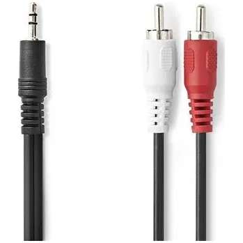 Audio kabel Nedis CAGL22200BK50 - Stereo Audio Kabel | 3,5 mm Zástrčka – 2x RCA Zástrčka | 5 m | Černá CAGL22200BK50