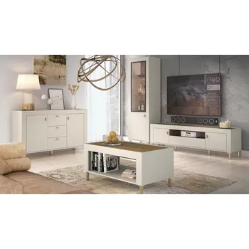 Obývací pokoj Nábytek do obývacího pokoje Nivorta I, Osvětlení: bez osvětlení, Barva: kašmír / kašmír + dub whisky MIRJAN 5903211354878