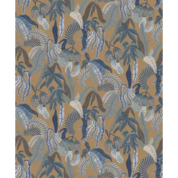 Tapeta Masureel Vliesová tapeta na zeď, hnědá, listy, ROM003, Romance, Masureel, velikost 10,05 x 0,53 m