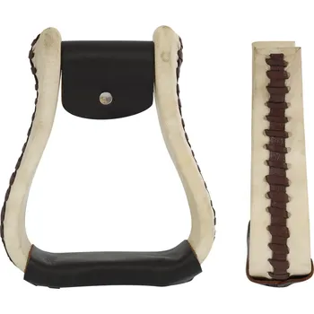 Westernové třmeny ze surové kůže LAKOTA, hnědá