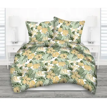 Povlečení Bavlněné povlečení Monstera zelená Uzávěr: Zip
