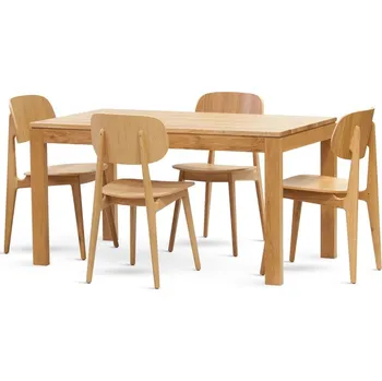 Jídelní set STIMA Jídelní set Rebel dub-Bunny (4 židle) VARIANTA PROVEDENÍ: (d/š/v): 120 x 80 x 77 cm + 4 židle