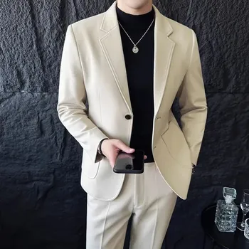 Pánský oblek Pánský oblek do kanceláře MC242 Velikost: S, Barva (Varianta): Sada 2 ks Béžová