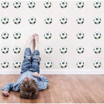 Samolepící dekorace SAMOLEPKY DO DĚTSKÉHO POKOJE S MÍČI DEKORACE NA ZEĎ NÁBYTEK FOTBALOVÝ MÍČ