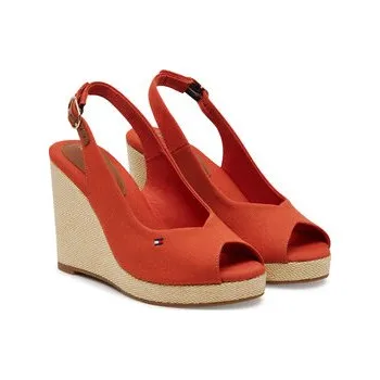 Dámské baleríny Tommy Hilfiger Espadrilky Flag High Wedge Espad Slingback FW0FW08597 Oranžová 42