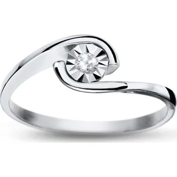 Prsten Gems, Zásnubní prsten Lusia v bílém zlatě s brilianty, vel. 53, prům. 16.9 mm, 585-47-1-0014.1B00.0.53.HSI1.000