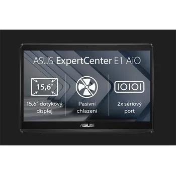 Stolní počítač ASUS ExpertCenter E1 AiO N4500/4GB/128GB SSD/15,6" FHD/Touch/2yr Pick up & Return/Bez OS/Černá E1600WKAT-BA041M