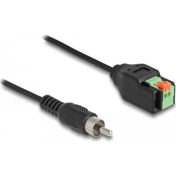 Audio kabel Delock Kabel ze zástrčkového konektoru RCA na svorkovnicový adaptér, s tlačítkem, 15 cm 66254
