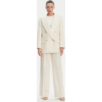 Dámské kalhoty Simona Corsellini Kalhoty z materiálu P25CPPA01901 Écru Relaxed Fit 44