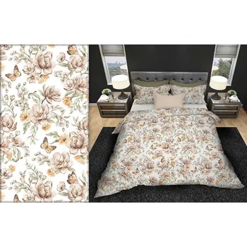 Povlečení Bavlněné povlečení Zoja na bílém Uzávěr: Mandlovací knoflík