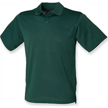 Pánské tričko Henbury Pánská polokošile Coolplus z piké úpletu Barva: Zelená lahvová, Velikost: 4XL W475