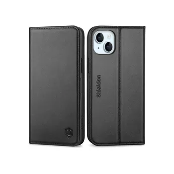 Pouzdro na mobilní telefon Pouzdro SHIELDON pro iPhone 15 Plus, 5G pouzdro na mobilní telefon [Originální kůže] [Slot na