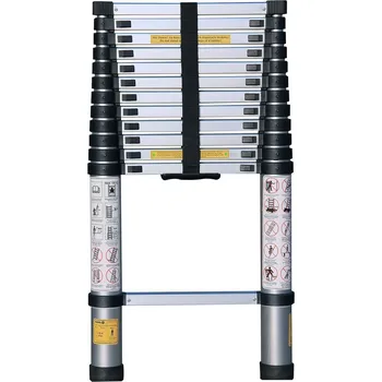Sada nářadí Žebřík teleskopický, 0,88-3,8m, 13 příček, nosnost 150kg