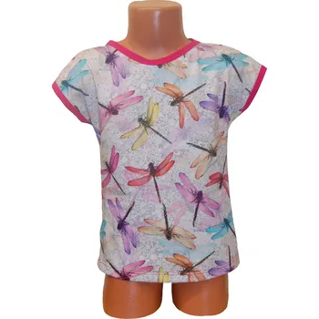 dosupliku Tričko dětské barevné vážky 122 růžová