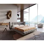 DELIFE Čalouněná postel Capujo 180x200 cm mikrovlákno šedá