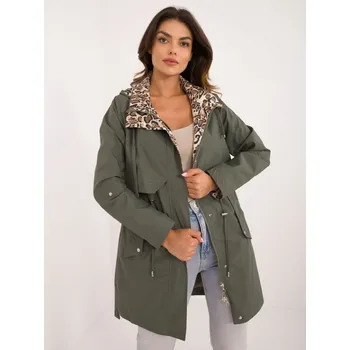 Dámská přechodná bunda s kapucí v khaki barvě MBM-KR-