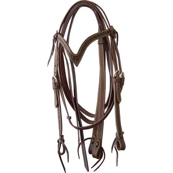 Westernová uzdečka Lakota flower s otěžemi, flower, tmavě hnědá