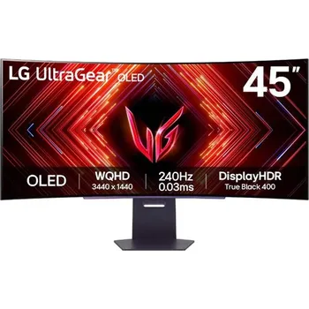 Monitor LG 45GS95QE-B gaming curved 45" OLED 21:9 3440x1440/275cd/0,03ms/1,5M:1/240Hz/2xHDMI/DP/D-Sub/HDR10/FreeSync/VESA 45GS95QE-B.AEU