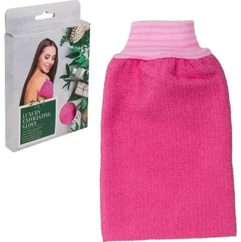 Sprchový gel Exfoliační peelingová rukavice Luxury, růžová