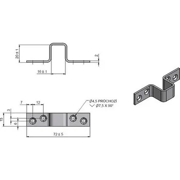 Šroub Skoba k přišroubování 20 modrý Zn č.66010530