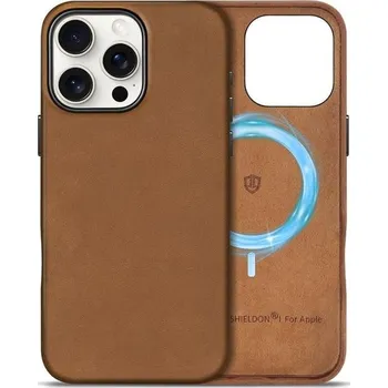 Pouzdro na mobilní telefon Kožené pouzdro SHIELDON pro iPhone 16 Pro Max 6,9", ochranné pouzdro [Crazy Horse Leather]